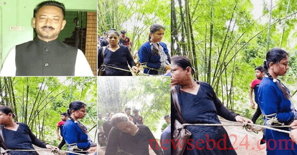 গরু চুরির অপবাদ দিয়ে অসহায় মা মেয়েকে জনসম্মুখে পেটালো ইউপি চেয়ারম্যান।