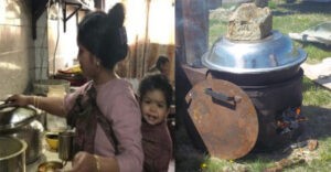 ক্ষুধার্ত বাচ্চাদের সান্ত্বনা দেওয়ার জন্য পাত্রে পাথর রান্না করছেন মা!