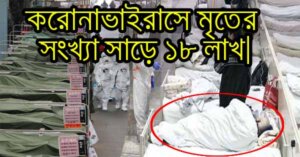 বিশ্বজুড়ে করোনাভাইরাসে মৃতের সংখ্যা পৌঁছে গেছে সাড়ে ১৮ লাখের কাছাকাছি।